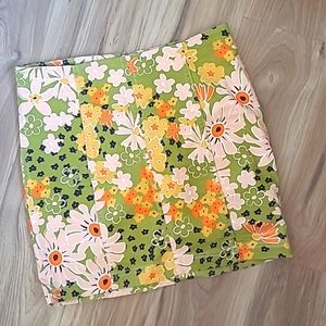 Free people 70s floral mini skirt